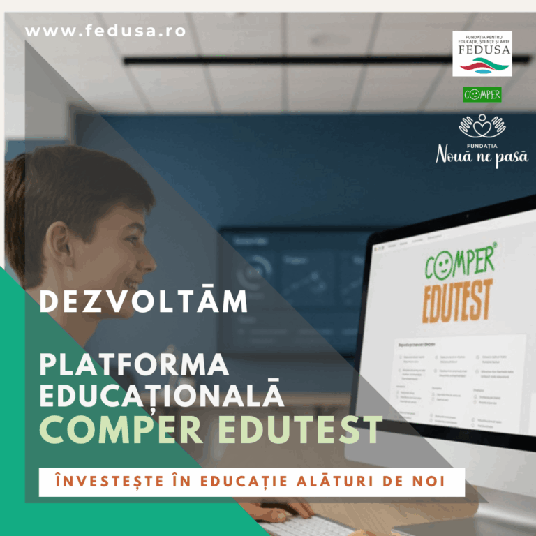 Fundația pentru Educație, Științe și Arte (FEDUSA) anunță finalizarea dezvoltării platformei educaționale inovatoare COMPER EDUTEST